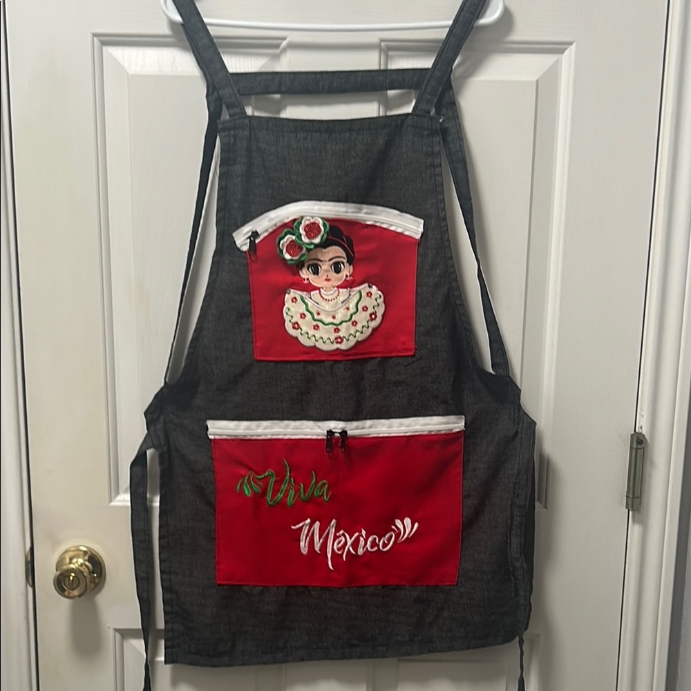 Viva Mexico Apron with Embroidered Design